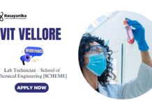 Lab Technician Vacancy at VIT Vellore | MSc Chemistry Apply Now