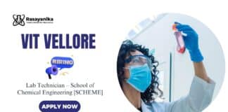 Lab Technician Vacancy at VIT Vellore | MSc Chemistry Apply Now