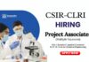 Project Associate Jobs at CSIR - CLRI | Chemistry Candidates Apply Now