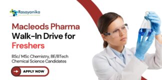 Freshers Chemistry Jobs at Macleods Pharmaceuticals | Attend the Walk-In-Interview 