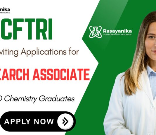 CFTRI Recruitment 2025 Research Associate Job in Chemistry
