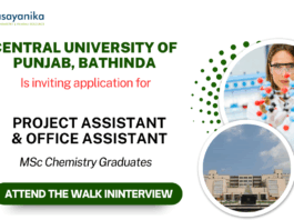 Central University of Punjab Recruitment 2025 Research Job & Chemistry Job Openings