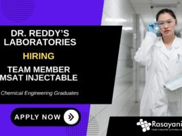 Chemical Engineering Job at Dr. Reddy’s Laboratories Apply Now