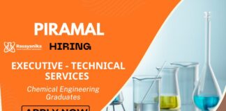 Chemical Engineering Job at Piramal– Apply Now Executive Technical Services 
