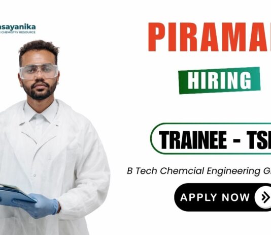 Chemical Engineering Job in Chennai Piramal Career
