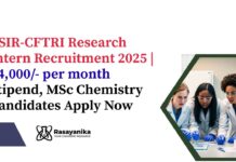 CSIR-CFTRI Research Intern Recruitment 2025 | 24,000/- per month Stipend, Apply Now CSIR CFTRI Research Intern | MSc Chemistry Candidates Apply Now