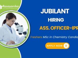 Chemistry Job Jubilant Careers   Asst. Officer - IPR Position