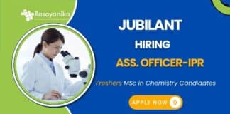 Chemistry Job Jubilant Careers   Asst. Officer - IPR Position