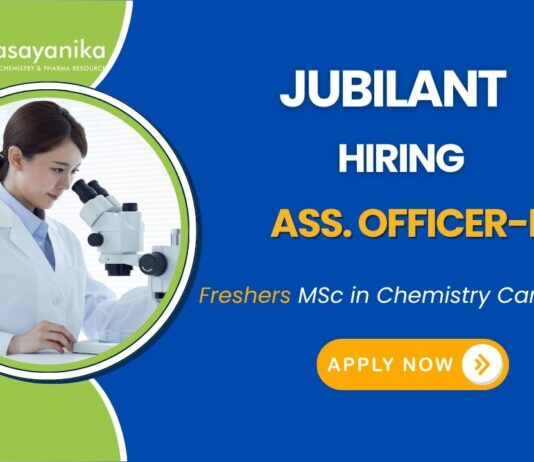 Chemistry Job Jubilant Careers   Asst. Officer - IPR Position