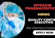 Chemistry Job at Intracin Pharmaceutical Apply Now for Quality Control Executive Role