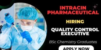 Chemistry Job at Intracin Pharmaceutical Apply Now for Quality Control Executive Role