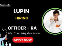Chemistry Job at Lupin Officer - RA (API) Position in Santacruz