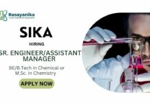 Sika Sr. Engineer/Assistant Manager Jobs For Chemistry Candidates, Apply Now Chemistry Jobs at Sika | Apply for Sr. Engineer/ Assistant Manager Role