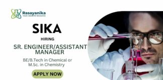 Sika Sr. Engineer/Assistant Manager Jobs For Chemistry Candidates, Apply Now Chemistry Jobs at Sika | Apply for Sr. Engineer/ Assistant Manager Role