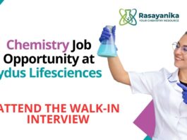 BSc Chemistry Jobs at Zydus Life Sciences Attend the Walk-In Interview