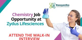 BSc Chemistry Jobs at Zydus Life Sciences Attend the Walk-In Interview