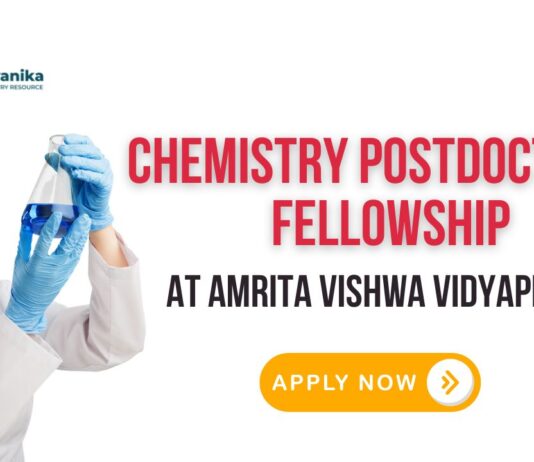 Post-Doctoral Fellow Role at Amrita Vishwa Vidyapeetham | Apply Now. phd chemistry jobs