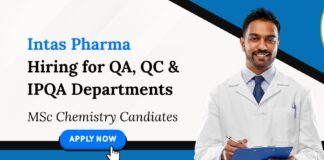 Chemistry Jobs at Intas Pharmaceuticals | Attend the Walk-In-Interview