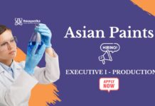 Asian Paints hiring Executive I – Production Role Executive Jobs at Asian Paints | MSc Chemistry Jobs