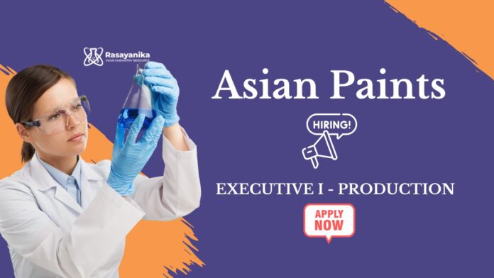 Executive Jobs at Asian Paints | MSc Chemistry Jobs Executive Jobs at Asian Paints | MSc Chemistry Jobs