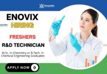Freshers Chemistry Job at Enovix Apply Now for Research Technician Role