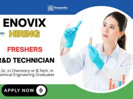 Freshers Chemistry Job at Enovix Apply Now for Research Technician Role