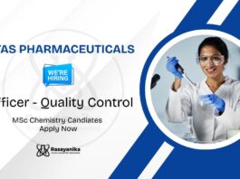 QC Jobs at Intas Pharmaceuticals | MSc Chemistry Candidates Apply Now