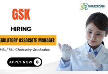 Regulatory Associate Manager at GSK | MSc Chemistry Candidates Apply Now GSK Career Chemistry Job in Bangalore Regulatory Associate Manager Position