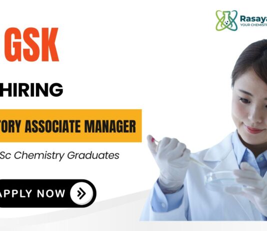 GSK Career Chemistry Job in Bangalore Regulatory Associate Manager Position