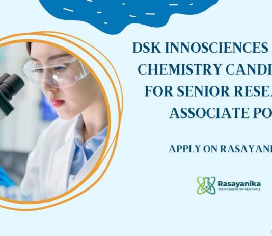 MSc Organic Chemistry Jobs at DSK Innosciences, Apply on Rasayanika