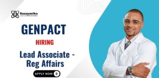 Lead Associate Regulatory Affairs Job at Genpact | Chemistry Apply Now Chemistry Jobs at Genpact | Lead Associate – Regulatory Affairs role