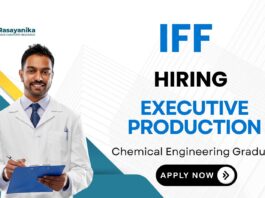 IFF Careers: Production Executive Role | Chemical Engineering Graduates Apply now