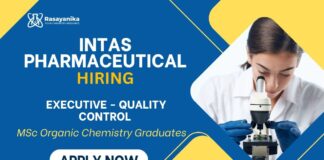 Intas Careers QC Job in Ahmedabad MSc Organic Chemistry Graduates Apply Now