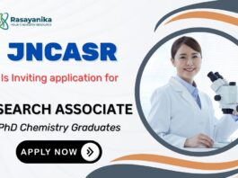 JNCASR Recruitment 2025 Research Associate Job 