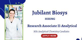 Research Associate Jobs at Jubilant Biosys | MSc Analytical Chemistry Jobs