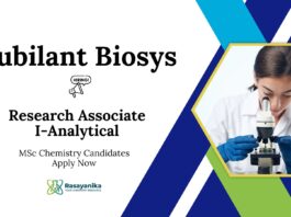 Research Associate Jobs at Jubilant Biosys | MSc Analytical Chemistry Jobs