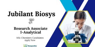 Research Associate I – Analytical Role at Jubilant Biosys: Career Opportunity Research Associate Jobs at Jubilant Biosys | MSc Analytical Chemistry Jobs