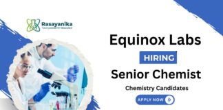 Chemistry Jobs at Equinox Labs | Apply for the Senior Chemist Role