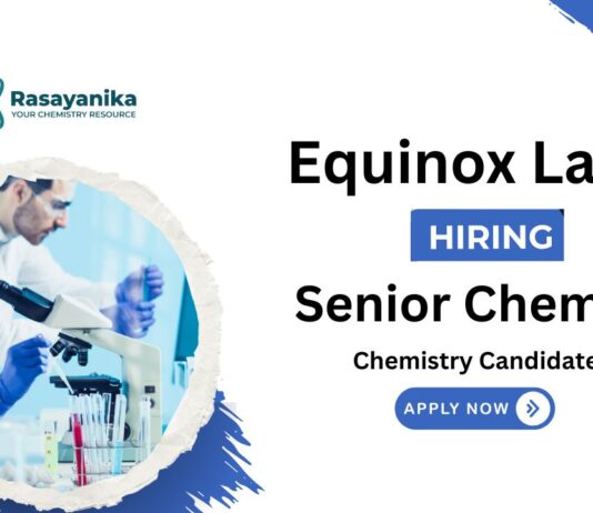 Chemistry Jobs at Equinox Labs | Apply for the Senior Chemist Role