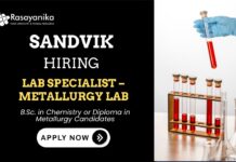 LAB Specialist – Metallurgy Lab Chemistry Job Sandvik India Careers