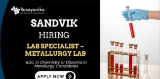 LAB Specialist – Metallurgy Lab Chemistry Job Sandvik India Careers