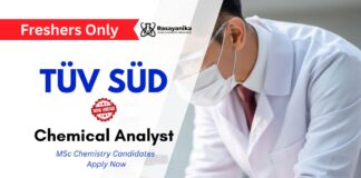 Chemical Analyst Jobs at TUV SUD | MSc Chemistry Freshers Apply Now 