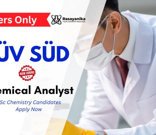 Chemical Analyst Jobs at TUV SUD | MSc Chemistry Freshers Apply Now 