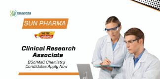 Clinical Research Associate Jobs For MSc Chemistry at SunPharma Clinical Research Associate Jobs at SunPharma | MSc Chemistry Candidates Apply
