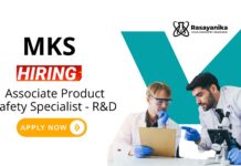 Associate Product Safety Specialist – Shape Safer Chemical Innovation at MKS R&D Jobs at MKS | MSc Chemistry Candidates Apply Now