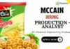 Production Analyst Role at McCain | Chemical Engineers Apply Now McCain Careers Production Analyst Role Apply Now for Chemical Engineering Job