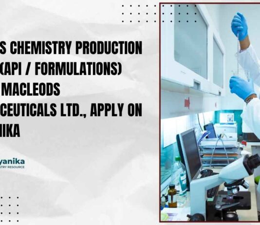 Freshers Chemistry Production Trainee (API / Formulations) Jobs at Macleods Pharmaceuticals Ltd., Apply on Rasayanika