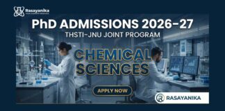 PhD Admissions at THSTI–JNU 2026-27 | Apply for Chemical Sciences 