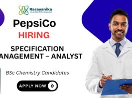 Pepsico Careers Specification Management Analyst Chemistry Jobs in Hyderabad