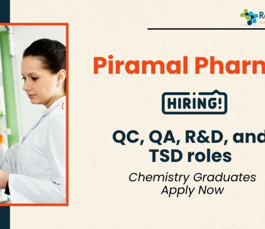 Piramal Pharma Careers | Chemistry Job Openings 